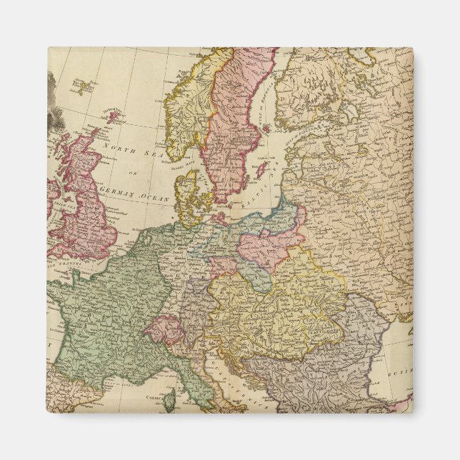 Europe Illustrated Map Magnet (Front)