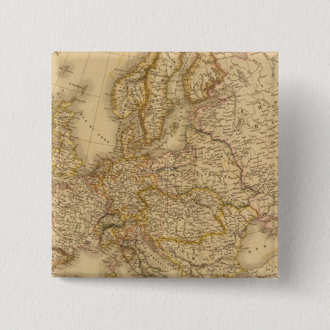 Europe in 1789 2 inch square button (Front)