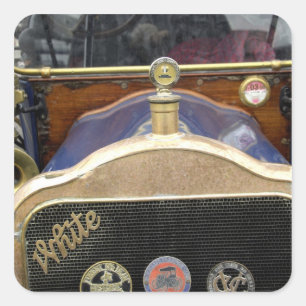 Europe, Ireland, Dublin. Vintage auto, White 2 Square Sticker