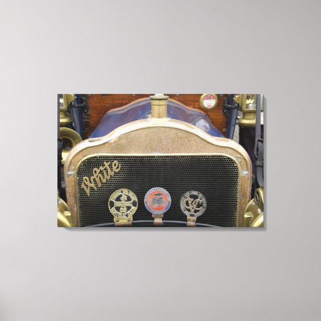 Europe, Ireland, Dublin. Vintage auto, White Canvas Print (Front)