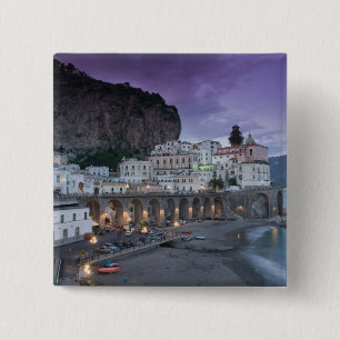 Europe, Italy, Campania (Amalfi Coast) Atrani: 2 Inch Square Button