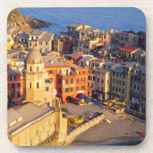 Europe, Italy, Cinque Terre. Village of Vernazza Coaster