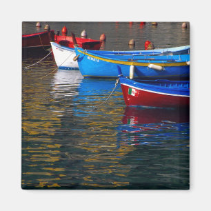 Europe, Italy, Cinque Terry, boats in Vernazza Magnet