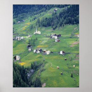 Europe, Italy, Dolomite Alps. This tiny village Poster