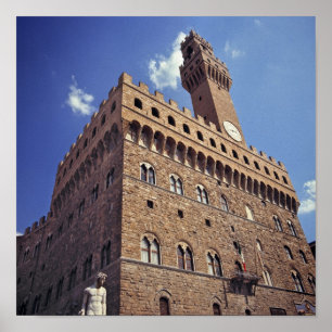 Europe, Italy, Florence. The medieval Plazzo Poster