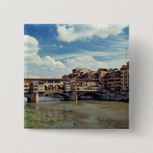 Europe, Italy, Florence. The Ponte Vecchio 2 Inch Square Button
