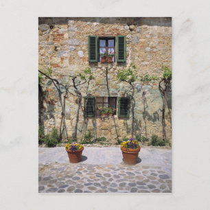 Europe, Italy, Monteriggioni. A stone house is Postcard