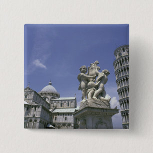 Europe, Italy, Pisa, Leaning Tower of Pisa 2 Inch Square Button