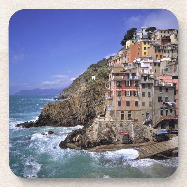 Europe, Italy, Riomaggiore. Riomaggiore is built Coaster (Front)