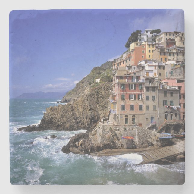 Europe, Italy, Riomaggiore. Riomaggiore is built Stone Coaster (Front)