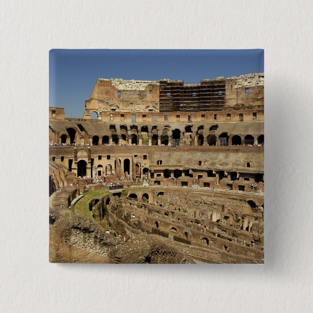 Europe, Italy, Rome. The Colosseum (aka 2 Inch Square Button (Front)