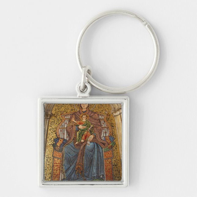 Europe, Italy, Sicily, Taormina. Madonna & child Keychain (Front)