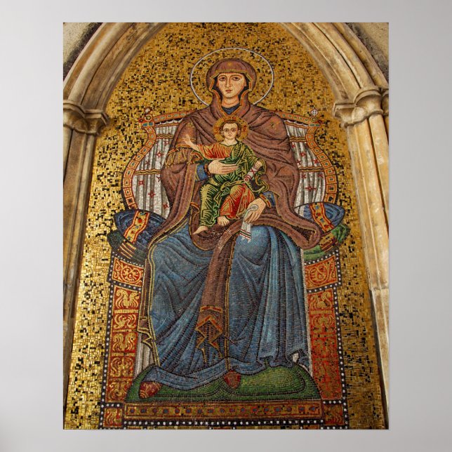 Europe, Italy, Sicily, Taormina. Madonna & child Poster (Front)