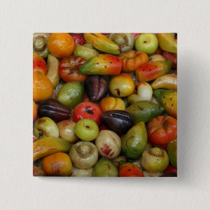 Europe, Italy, Sicily, Taormina. Traditional 2 Inch Square Button
