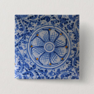 Europe, Italy, Sicily, Taormina. Traditional 5 2 Inch Square Button
