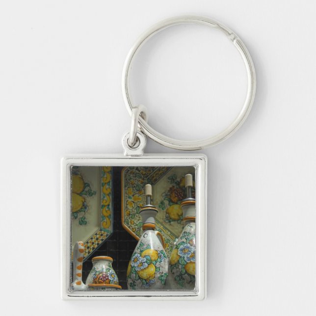 Europe, Italy, Sicily, Taormina. Traditional 7 Keychain (Front)