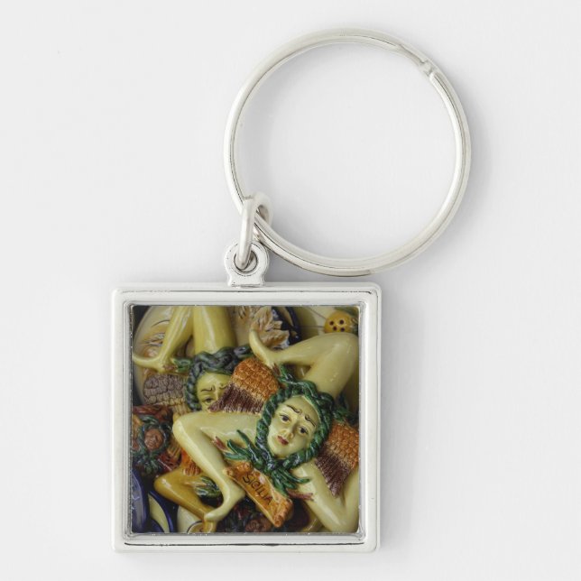 Europe, Italy, Sicily, Taormina. Traditional 9 Keychain (Front)
