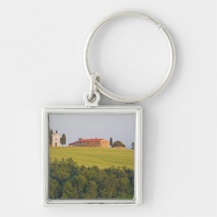 Europe; Italy; Tuscany, Chaple on The Hill Keychain