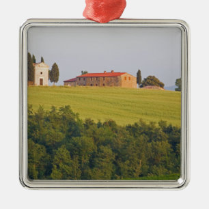 Europe; Italy; Tuscany, Chaple on The Hill Metal Ornament
