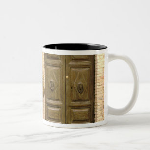Europe, Italy, Tuscany, Montalcino. Basket Two-Tone Coffee Mug