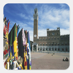 Europe, Italy, Tuscany, Siena. Piazza del Square Sticker