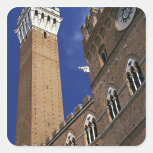 Europe, Italy, Tuscany, Siena. Torre del Square Sticker