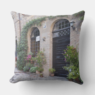 Europe, Italy, Umbria, Civita, Traditional House Throw Pillow