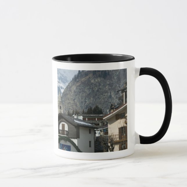 Europe, Italy, Valle d'Aosta, COURMAYEUR: Town Mug (Right)