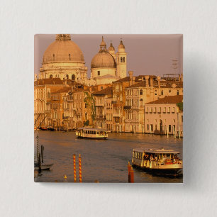 Europe, Italy, Veneto, Venice. Sunset view of 2 Inch Square Button