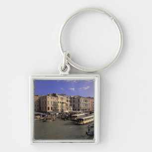 Europe, Italy, Venice, Boat traffic by Rialto Keychain