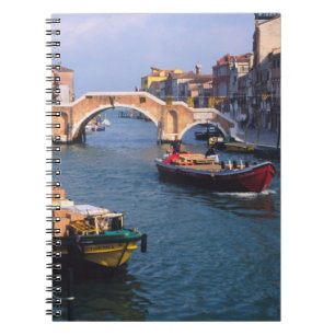Europe, Italy, Venice. Boats bringing in Notebook