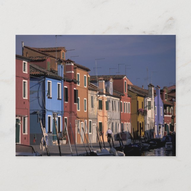 Europe, Italy, Venice. Multi, coloured houses Postcard (Front)