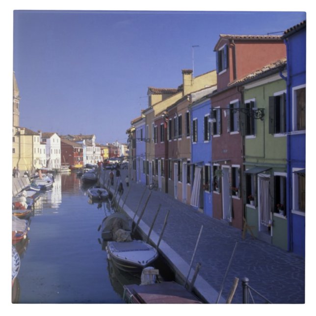 Europe, Italy, Venice, Murano Island, Colourful Tile (Front)