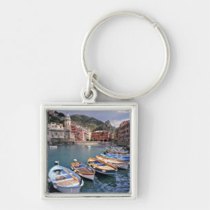 Europe, Italy, Vernazza. Brightly painted boats Keychain