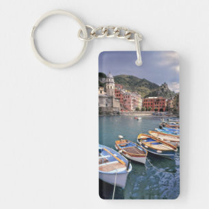 Europe, Italy, Vernazza. Brightly painted boats Keychain