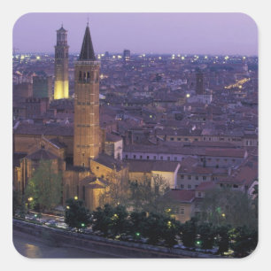 Europe, Italy, Verona, View from the Castel S. Square Sticker