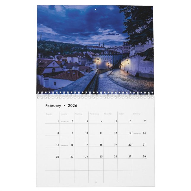 Europe landscapes calendar (Feb 2026)