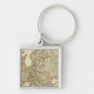 Europe map 3 keychain