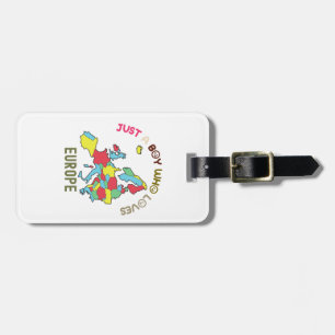 Europe Map and Flag Luggage Tag
