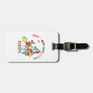 Europe Map and Flag Luggage Tag