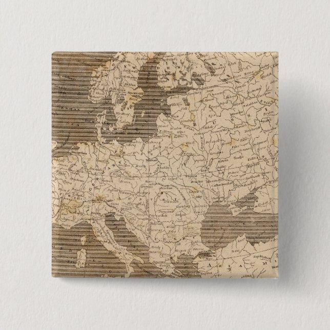 Europe Map by Arrowsmith 2 Inch Square Button (Front)