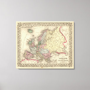 Europe Map by Mitchell Canvas Print