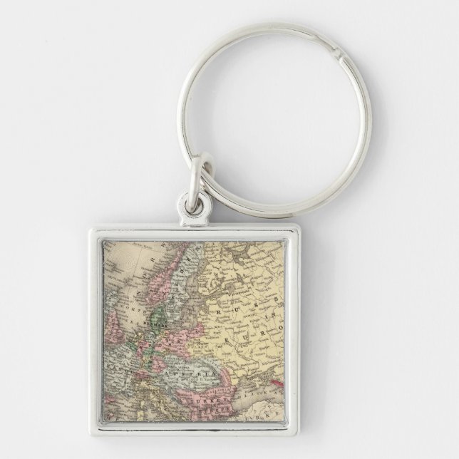 Europe Map by Mitchell Keychain (Front)