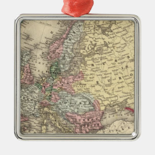 Europe Map by Mitchell Metal Ornament