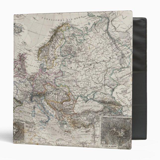 Europe Map by Stieler Binder (Front/Inside)