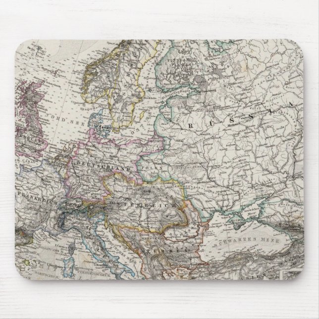 Europe Map by Stieler Mouse Pad (Front)
