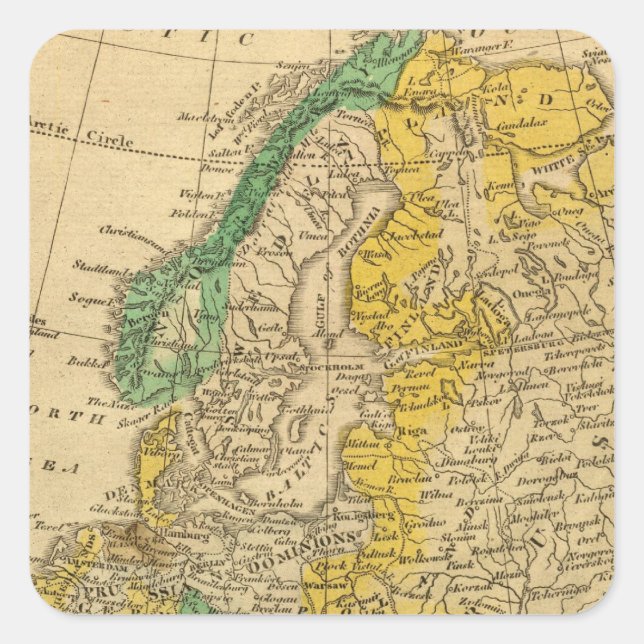 Europe  Map by Worcester Square Sticker (Front)