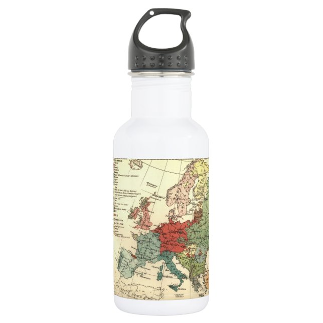 Europe Map Countries World Antique 532 Ml Water Bottle (Front)