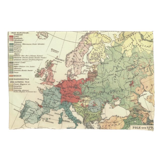 Europe Map Countries World Antique Pillowcase (Front)