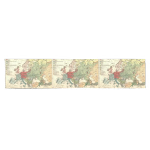 Europe Map Countries World Antique Short Table Runner